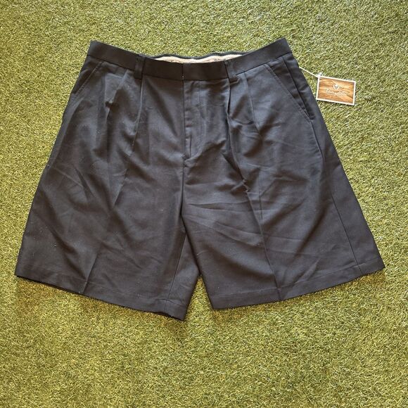 New Victor Scot Black Golf Shorts Men’s 38 Pleated Microfiber Golfsmith NWT - Picture 1 of 11